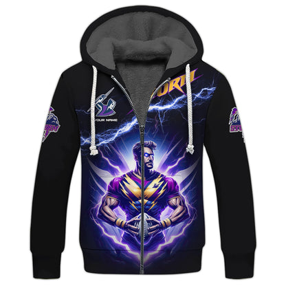 Zipper Hoodie Personalized Shirt Melbourne Storm 3D Shirt Rugby Custom T-Shirts