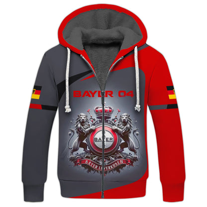 Zipper Hoodie Bayer 04 Leverkusen Custom T-Shirts German Football Lovers 3D Shirt