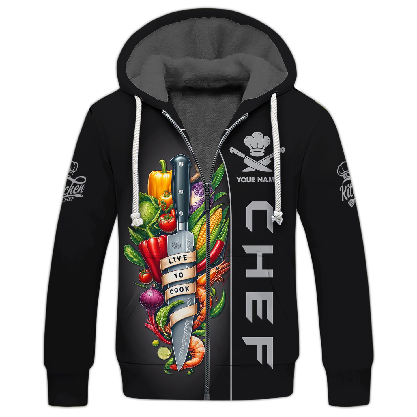 Chef Knife And Vegetables 3D Shirt Knives Cooking Chef Custom T-Shirts