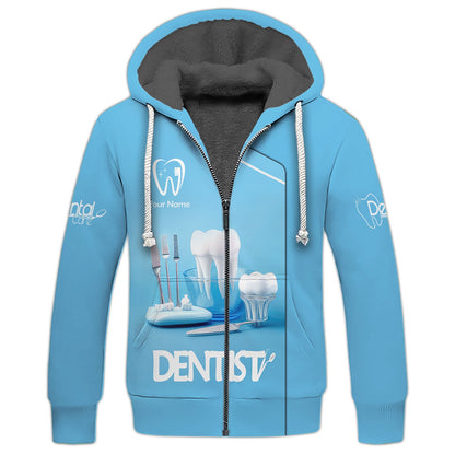 Zipper Hoodie Dentistry Clinic 3D Shirt Dental Custom T-Shirts Gif For Dentist