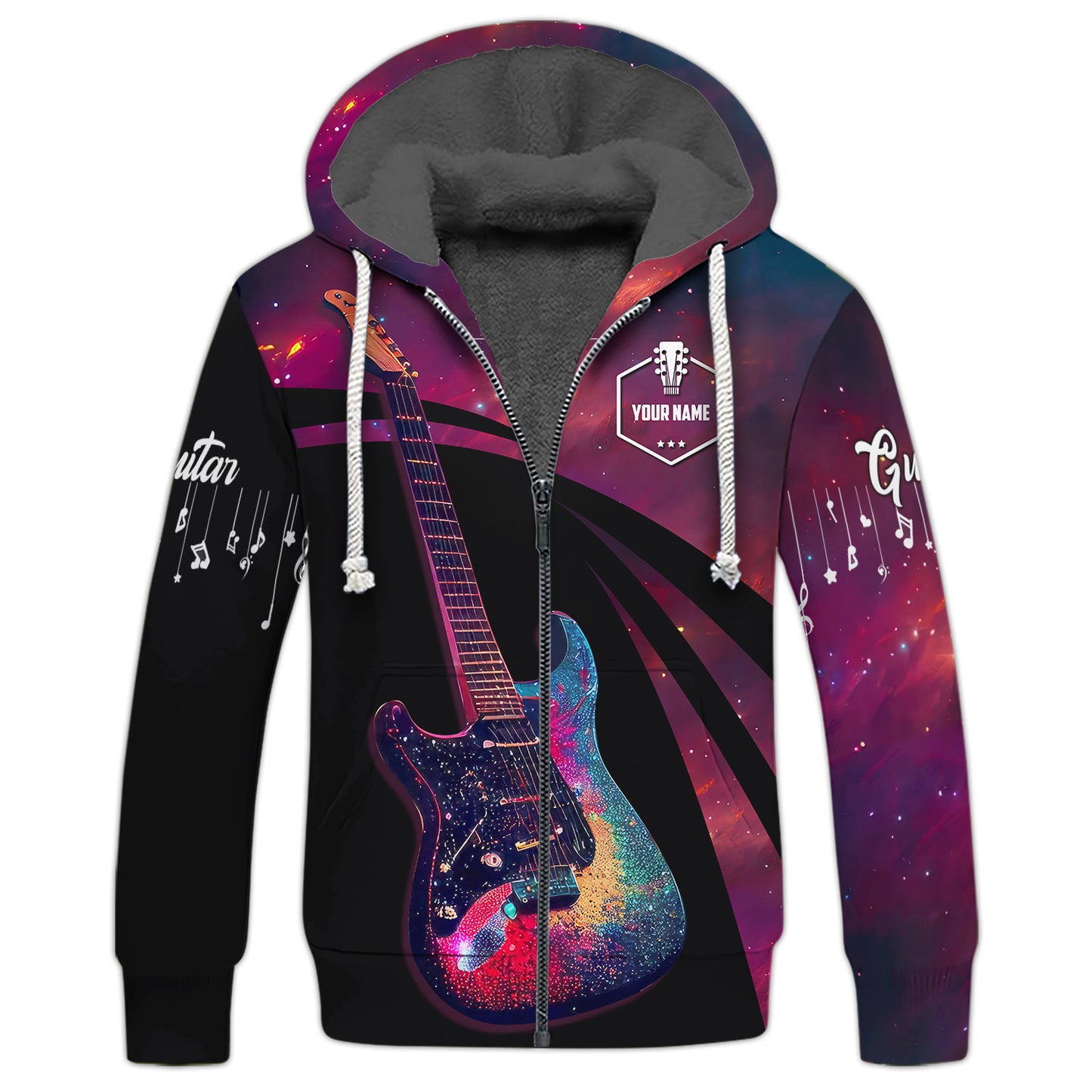 Galaxy Sky With Electric Guitar 3D Shirts Musical Instruments Guitar String Custom T-Shirts