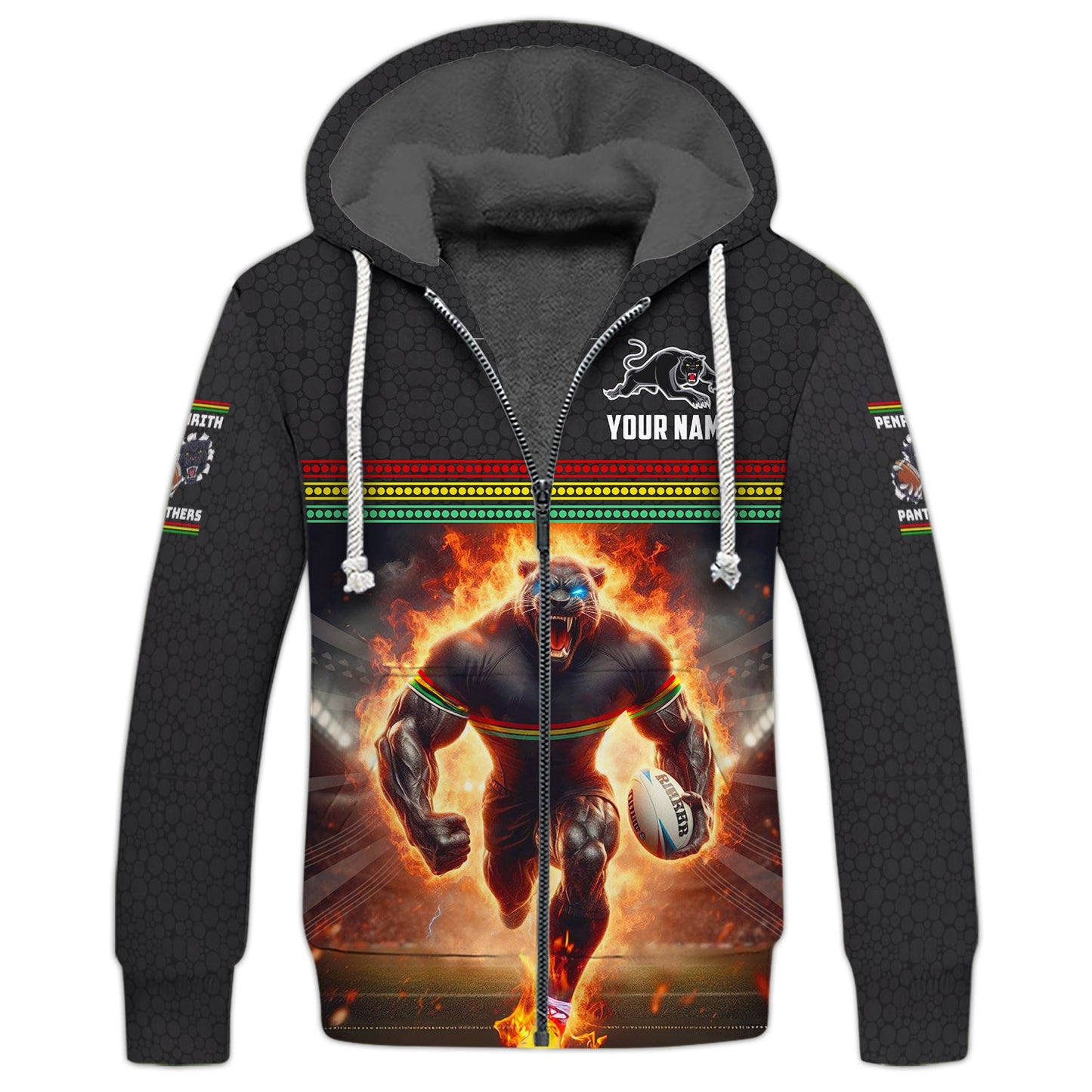 Zipper Hoodie Penrith Panthers Angry 3D Shirt Rugby Custom T-Shirts