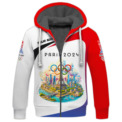 Zipper Hoodie Olympic Custom T-Shirts Road To Paris 2024 3D Shirt