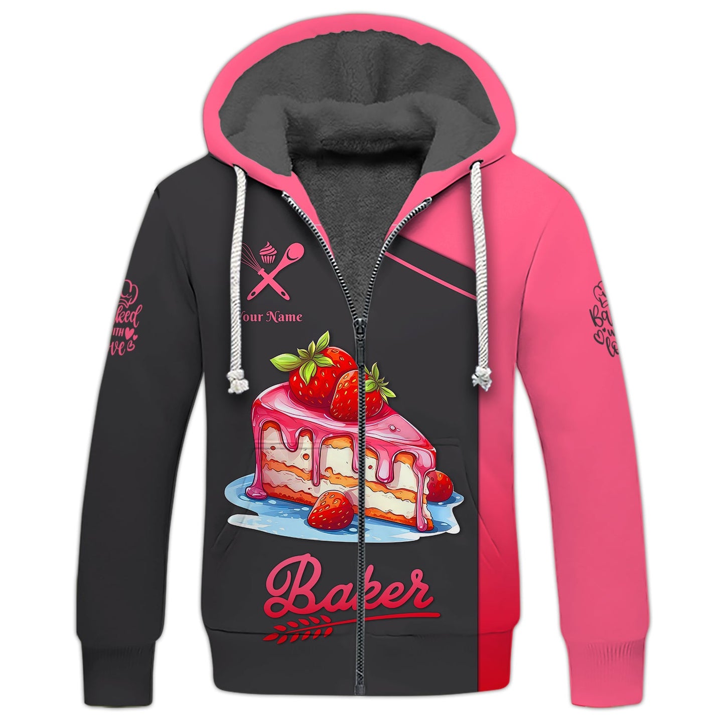 Zipper Hoodie Personalized Bakery Custom T-Shirt Baker 3D Shirts