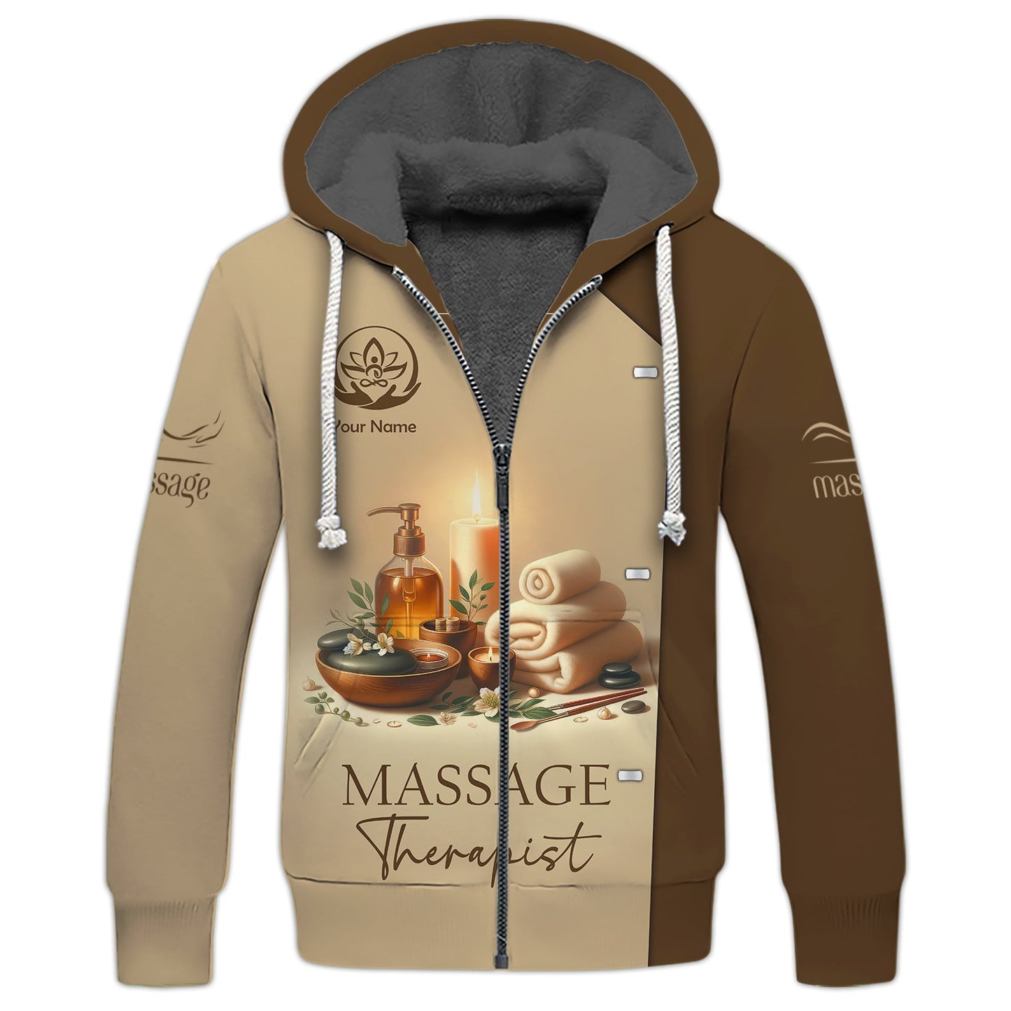 Zipper Hoodie Tranquil Spa 3D Shirt Therapist Massage Custom T-Shirts, Hoodie