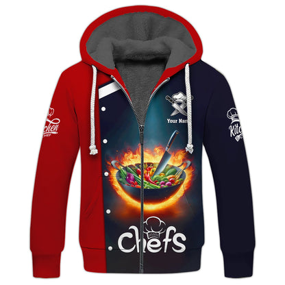 Zipper Hoodie Unisex Chef, Cooking Chef Custom T-Shirts Gif For Chef 3D Shirt