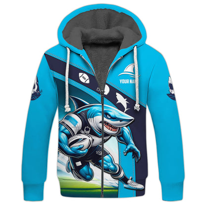 Zipper Hoodie The Sharks Union 3D Shirt Rugby Custom T-Shirts