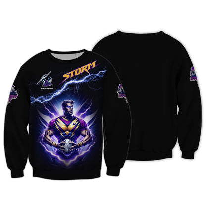 Personalized Shirt Melbourne Storm 3D Shirt Rugby Custom T-Shirts