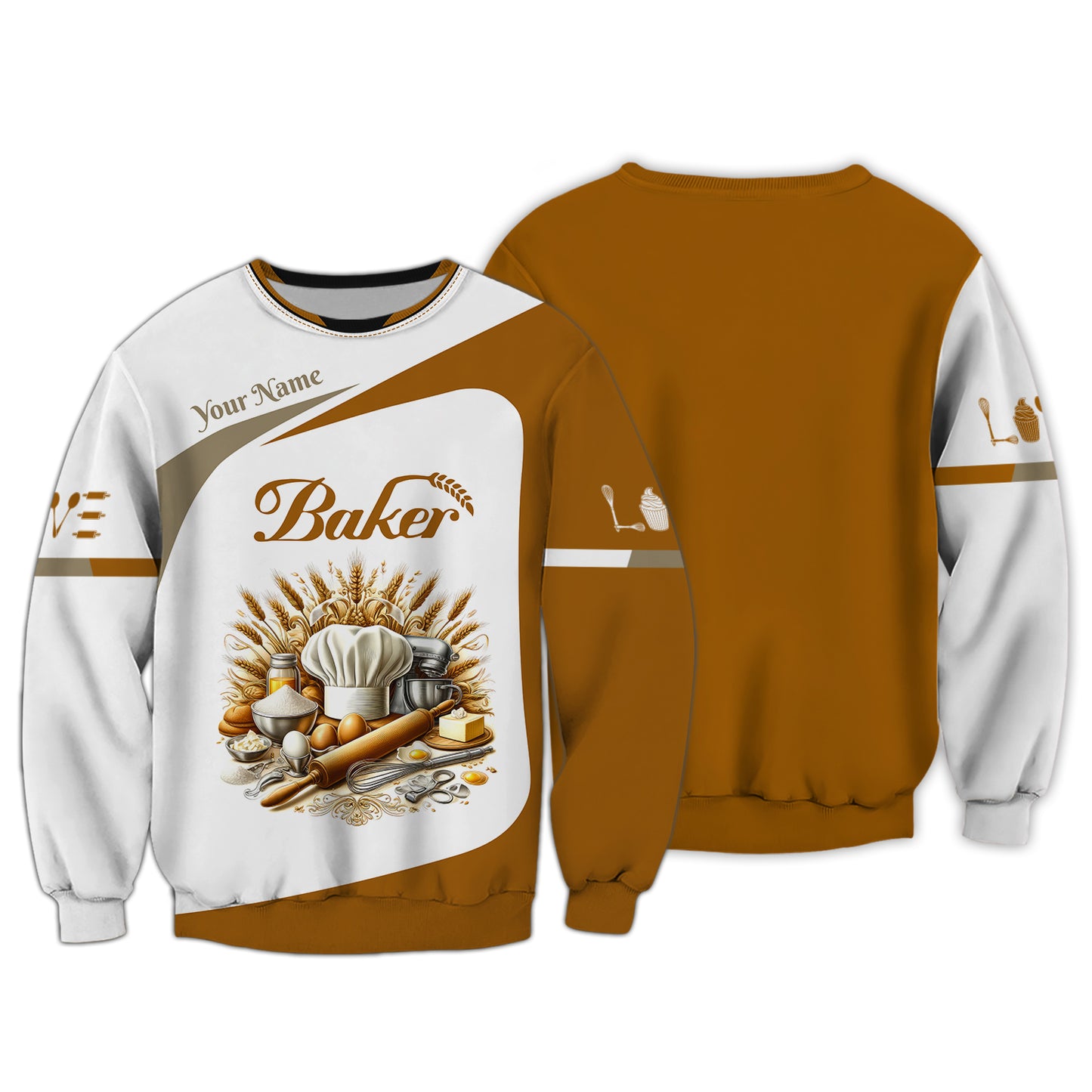 Traditional Baking Tools 3D Shirt Gif For Baker, Bakery Custom T-Shirts