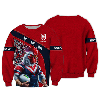 Zipper Hoodie Personalized T-Shirt Sydney Roosters Custom T-Shirts Rugby Lover 3D Shirt