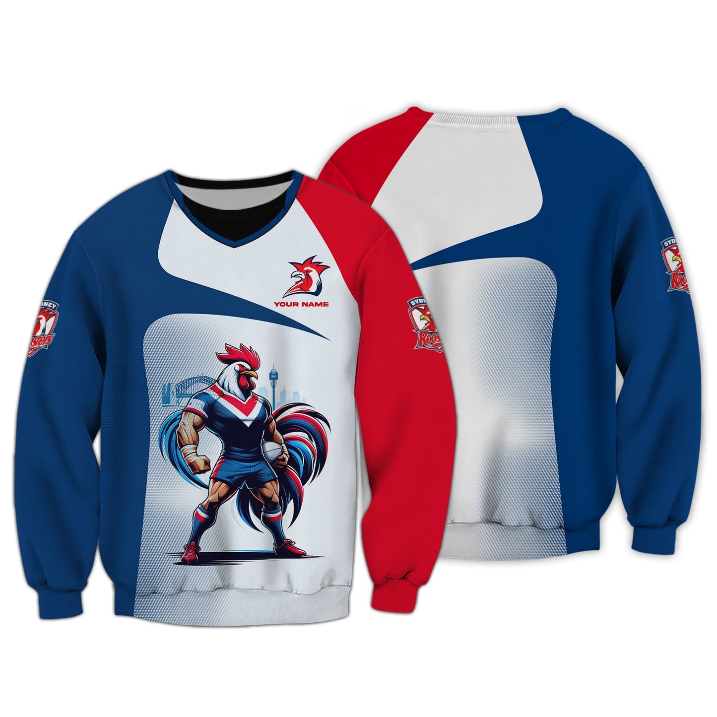 Zipper Hoodie Sydney Roosters 3D Shirt Rugby Custom T-Shirts