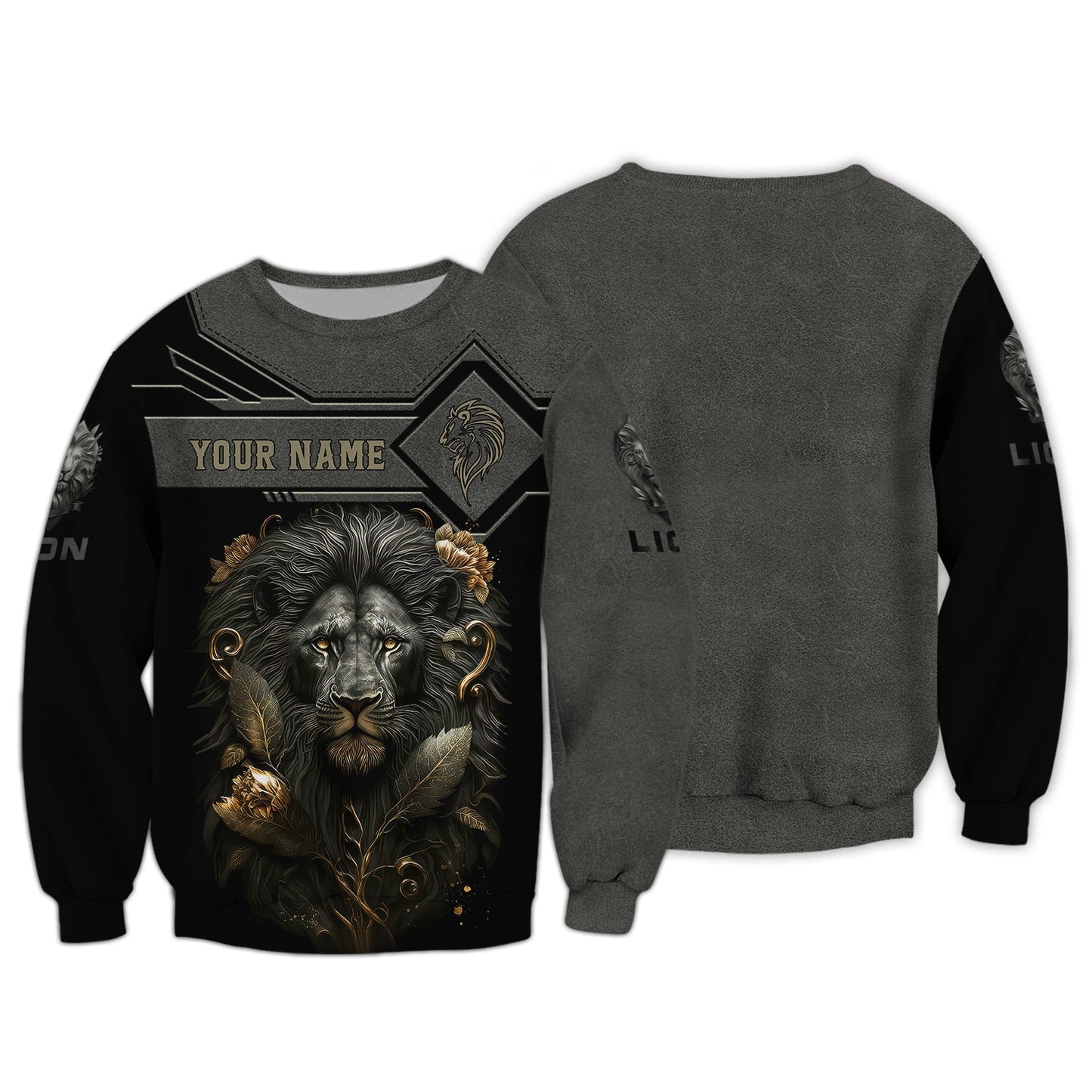 Lion Griesbach Gold And Black Spirit Animal 3D Shirts Lion Custom T-Shirts, Zipper Hoodie