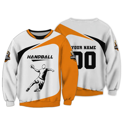 Zipper Hoodie Handball Jersey CusTom T-Shirts Person Throwing The Ball With Hands In The Air 3D Shirt