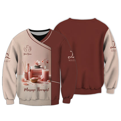 Beautiful Spa Custom T-Shirts Cherry Blossom Therapeutic Massage Set 3D Shirt