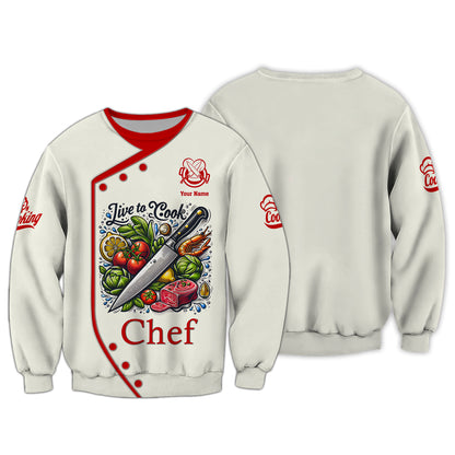 Unisex Knives Cooking Chef Custom T-Shirts Gif For Chef Lover