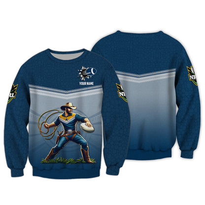 Zipper Hoodie North Queensland  Cowboys 3D Shirt Rugby Custom T-Shirt