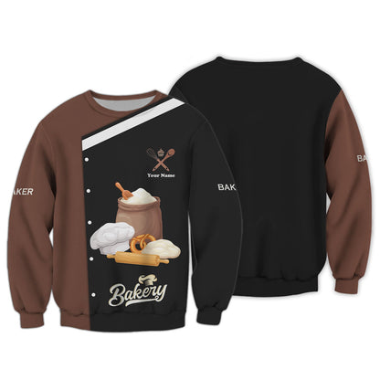 Flour Make The Bread 3D Shirt Zipper Hoodie Baker Custom T-Shirts Hoodie