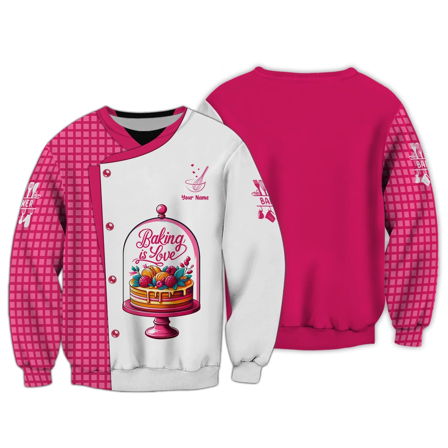 Zipper Hoodie Sweet Bakery 3D Shirt Gif For Baker Custom T-Shirts, Hoodie