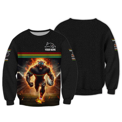 Zipper Hoodie Penrith Panthers Angry 3D Shirt Rugby Custom T-Shirts