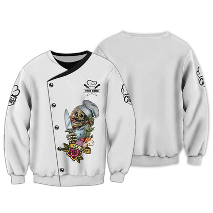 Skull Knives Chef 3D Shirt Knife Cooking Chef Custom T-Shirts