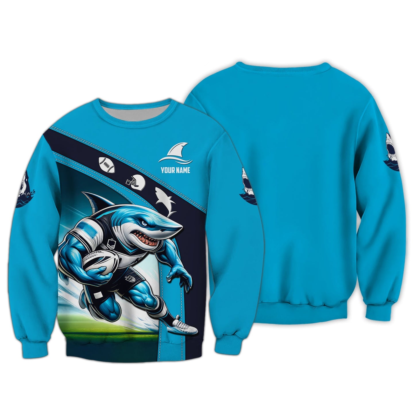 Zipper Hoodie The Sharks Union 3D Shirt Rugby Custom T-Shirts