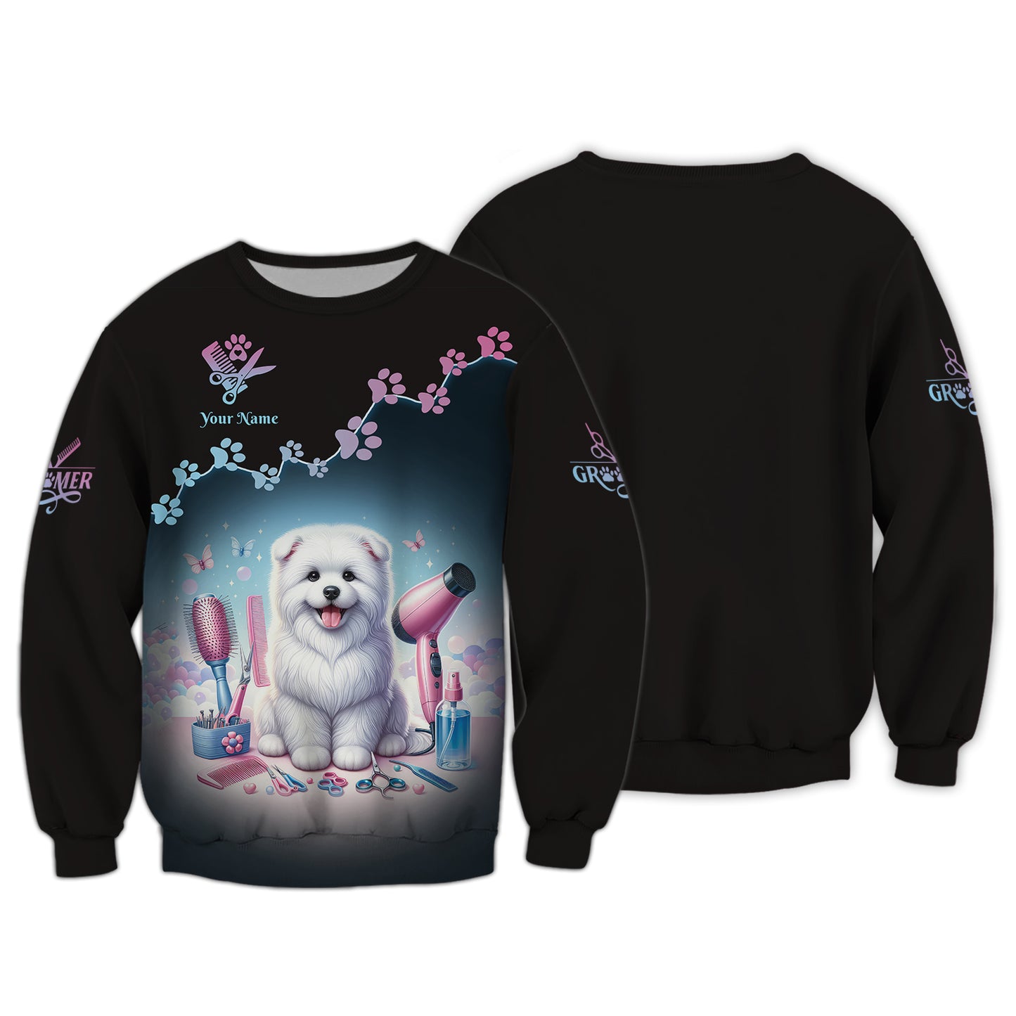 Zipper Hoodie Groomer Custom T-Shirts Dog And Grooming Tools 3D Shirt