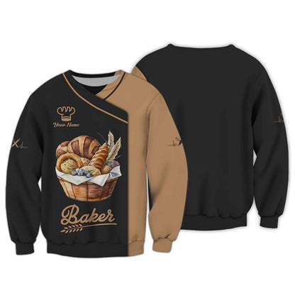 Bread Basket 3D Shirt Bakery Custom T-Shirt Gif For Baker Zipper Hoodie