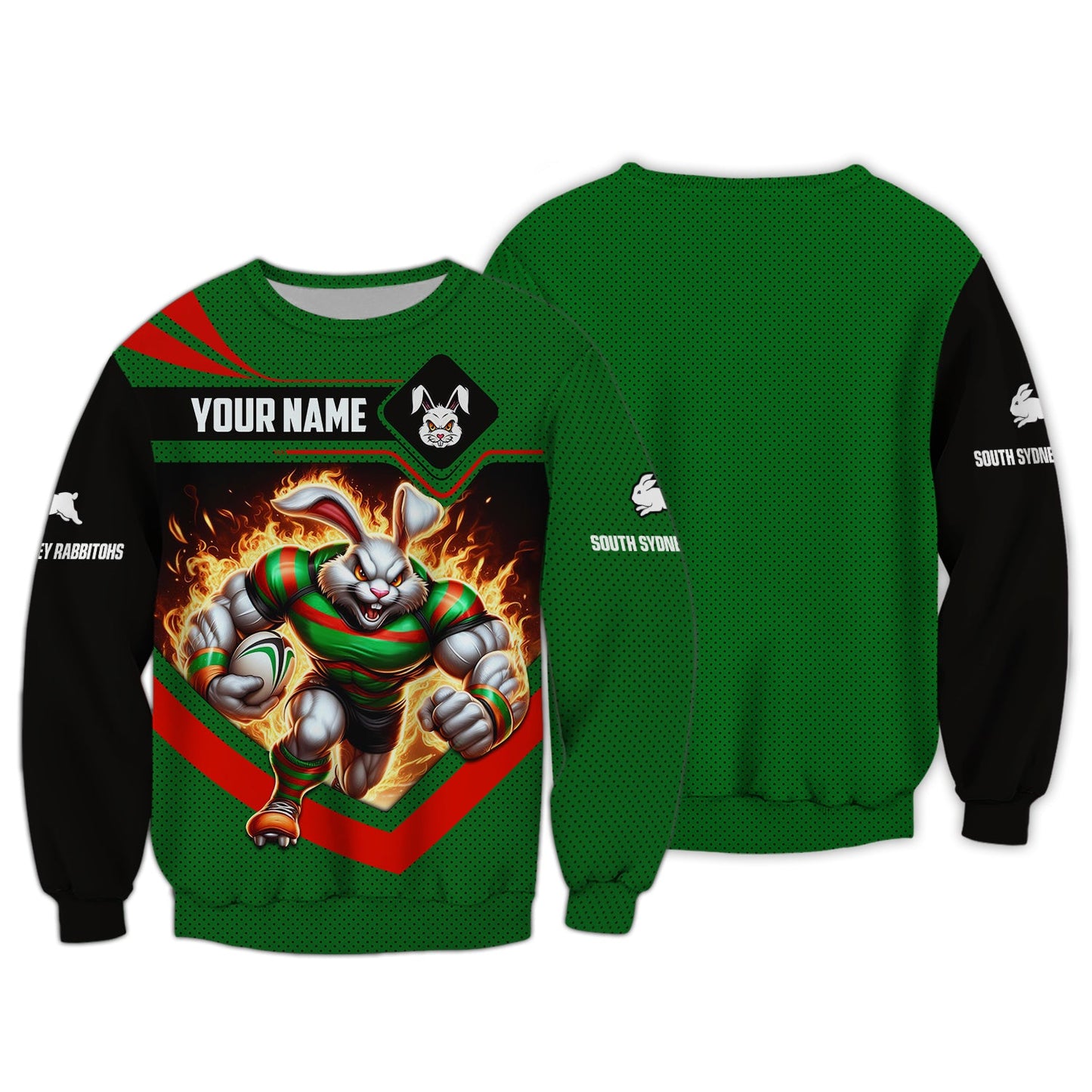 Zipper Hoodie Rugby Custom T-Shirts South Sydney Rabbitohs 3D Shirt