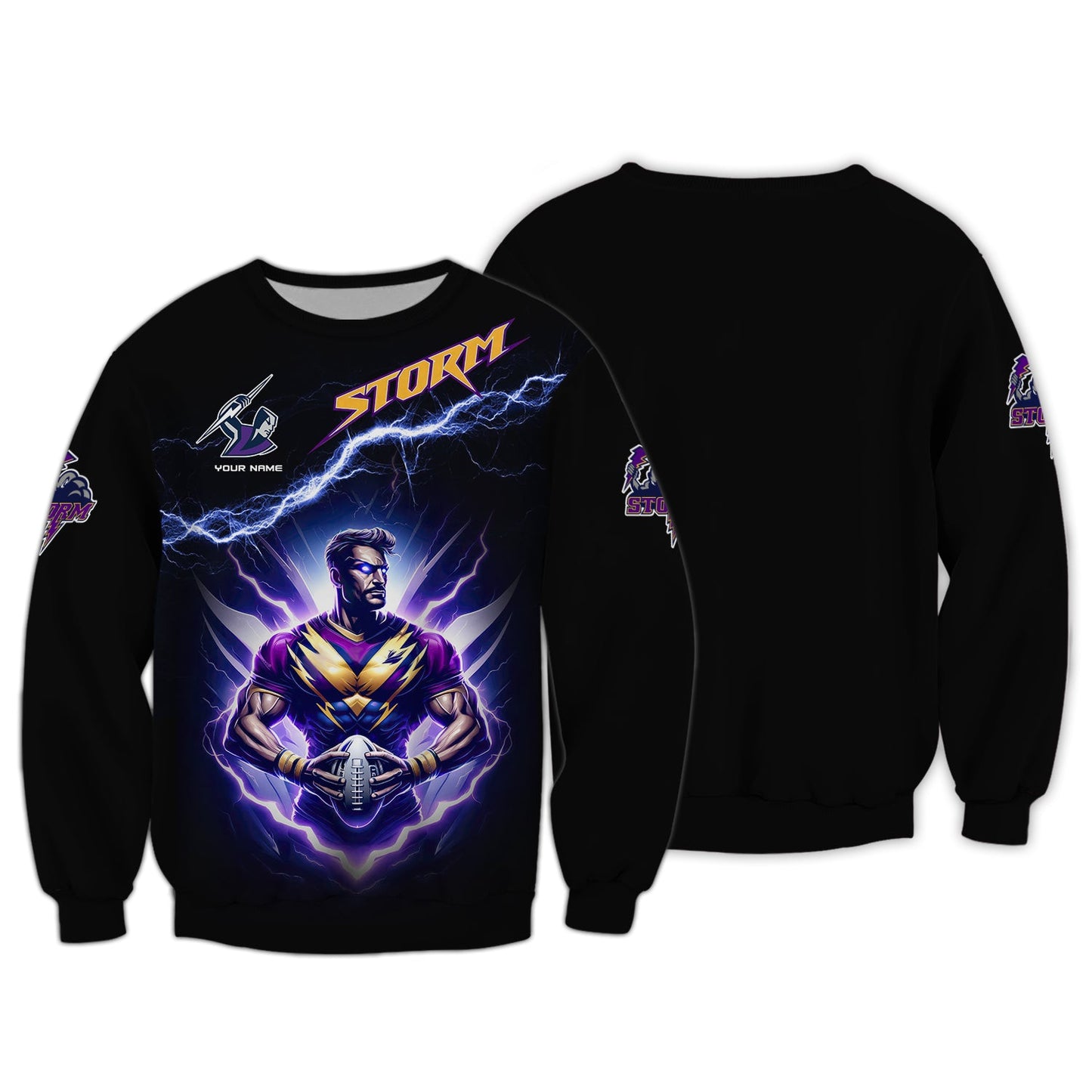 Zipper Hoodie Personalized Shirt Melbourne Storm 3D Shirt Rugby Custom T-Shirts