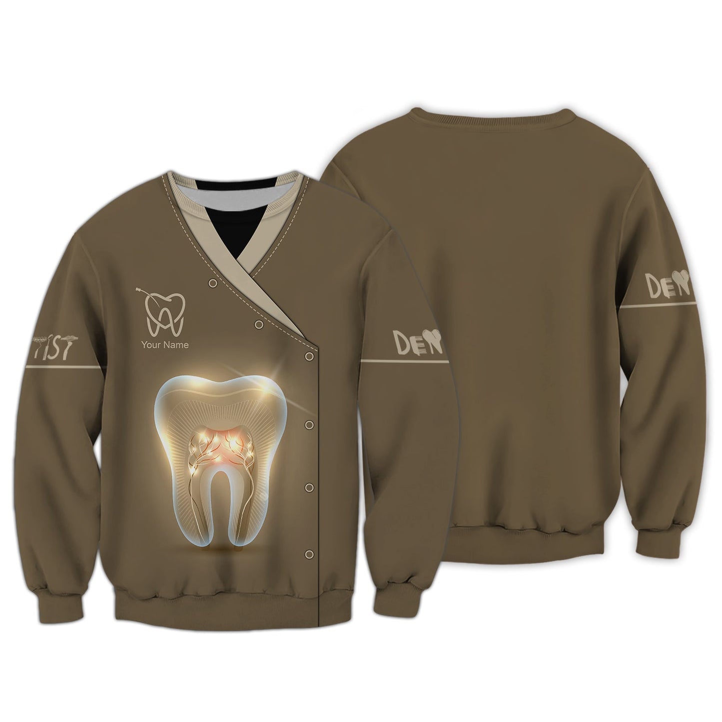 Zipper Hoodie The Tooth Surface Glows 3D Shirts Gif For Dental, Cosmetic dentistry Custom T-Shirts