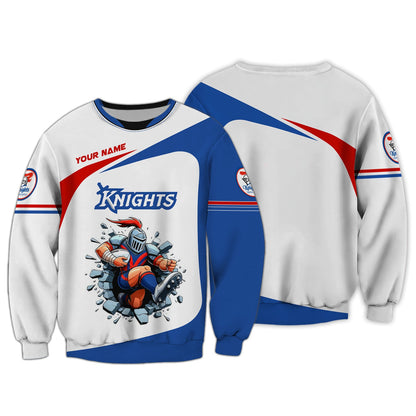 Zipper Hoodie Newcastle Knights 3D Shirt Rugby Custom T-Shirts