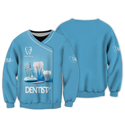 Zipper Hoodie Dentistry Clinic 3D Shirt Dental Custom T-Shirts Gif For Dentist