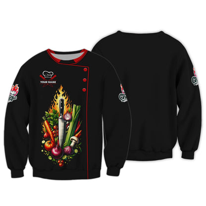 Zipper Hoodie Chef Unisex Custom T-Shirs Chef Cooking Food 3D Shirt