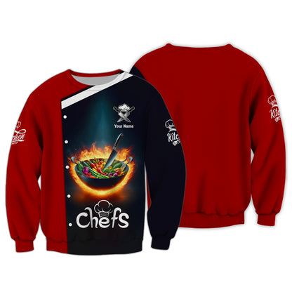 Unisex Chef, Cooking Chef Custom T-Shirts Gif For Chef 3D Shirt