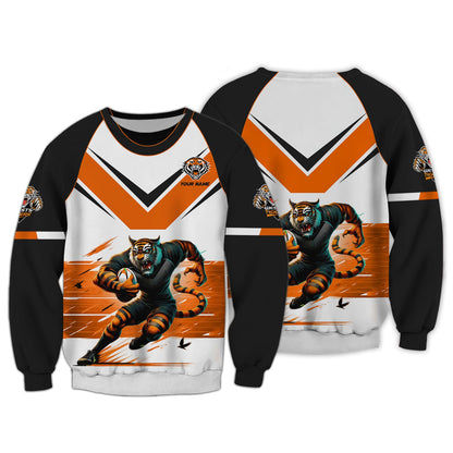 Zipper Hoodie Rugby Lovers Custom T-Shirts  West Tigers 3D Shirt