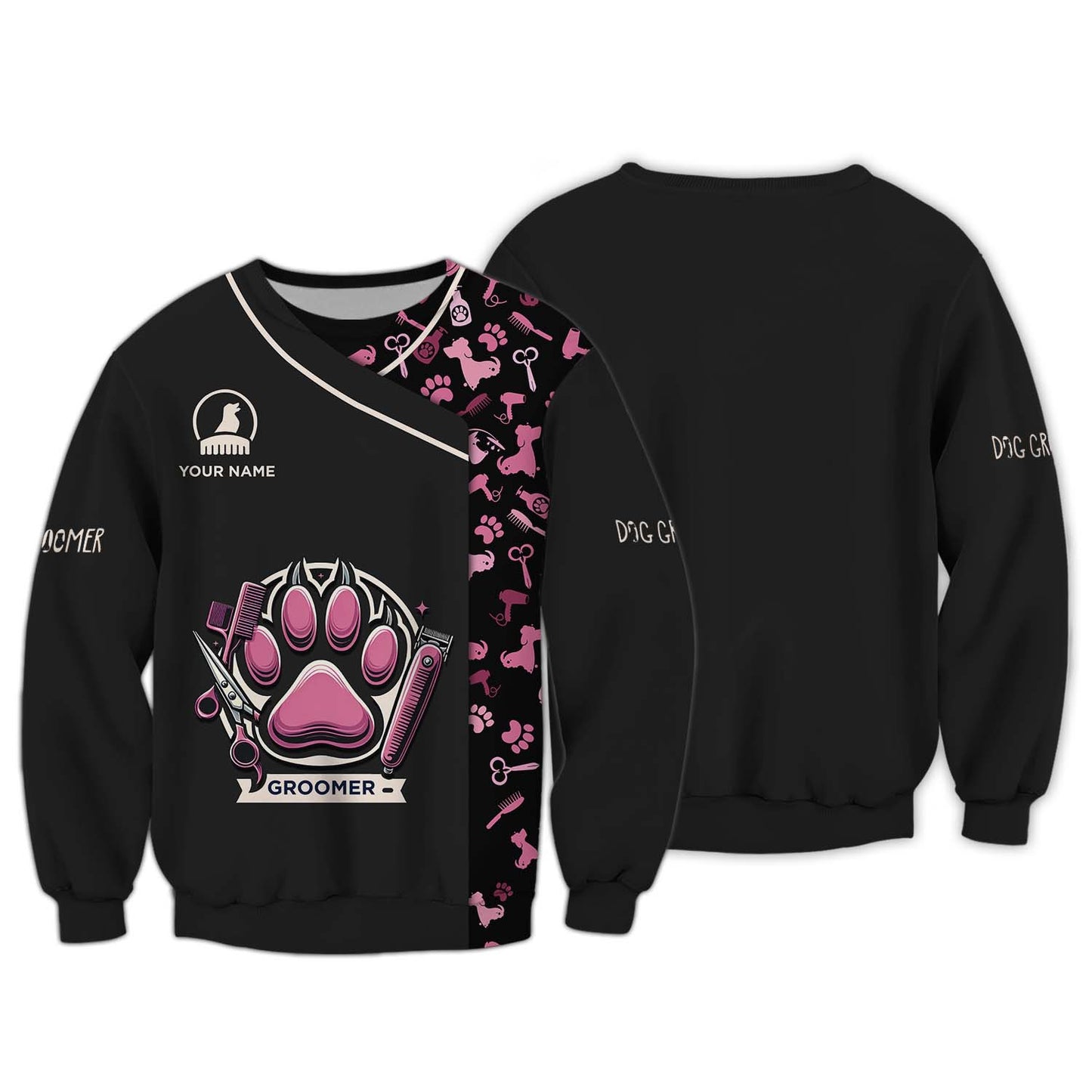 Zipper Hoodie Clean Your Pet Paw 3D Shirt Groomer Custom T-Shirts