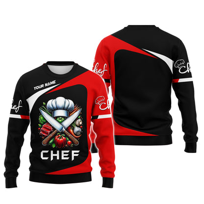 Zipper Hoodie Unisex Knives Chef Custom T-Shirts Gif For Chef, Cooking Chef 3D Shirt