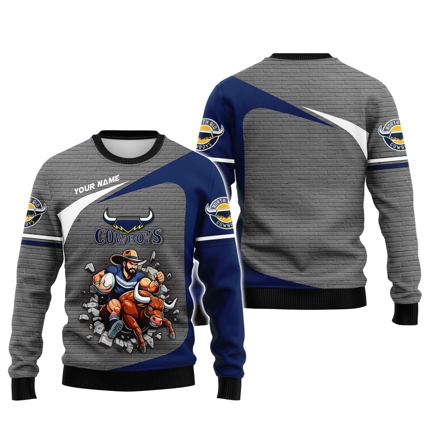 Rugby Lover Custom T-Shirts North Queensland  Cowboys 3D Shirts