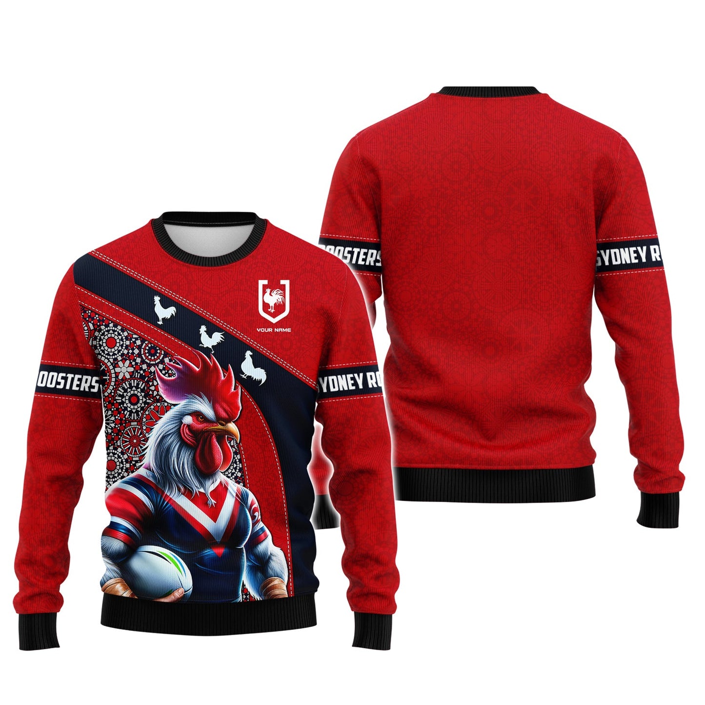 Zipper Hoodie Personalized T-Shirt Sydney Roosters Custom T-Shirts Rugby Lover 3D Shirt