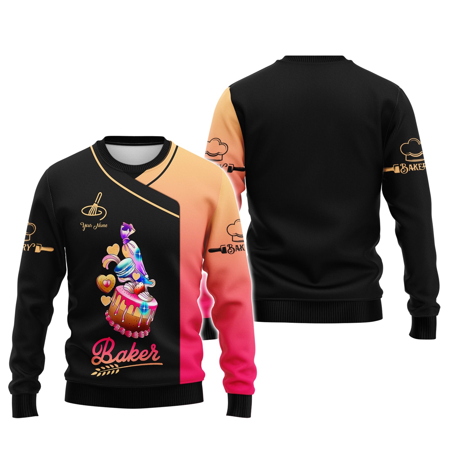 Colorful Sweet Cake 3D Shirts Bakery Custom T-Shirts Gif For Baker