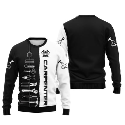 Zipper Hoodie Carpenter Custom T-Shirts Carpentry Tools 3D Shirt