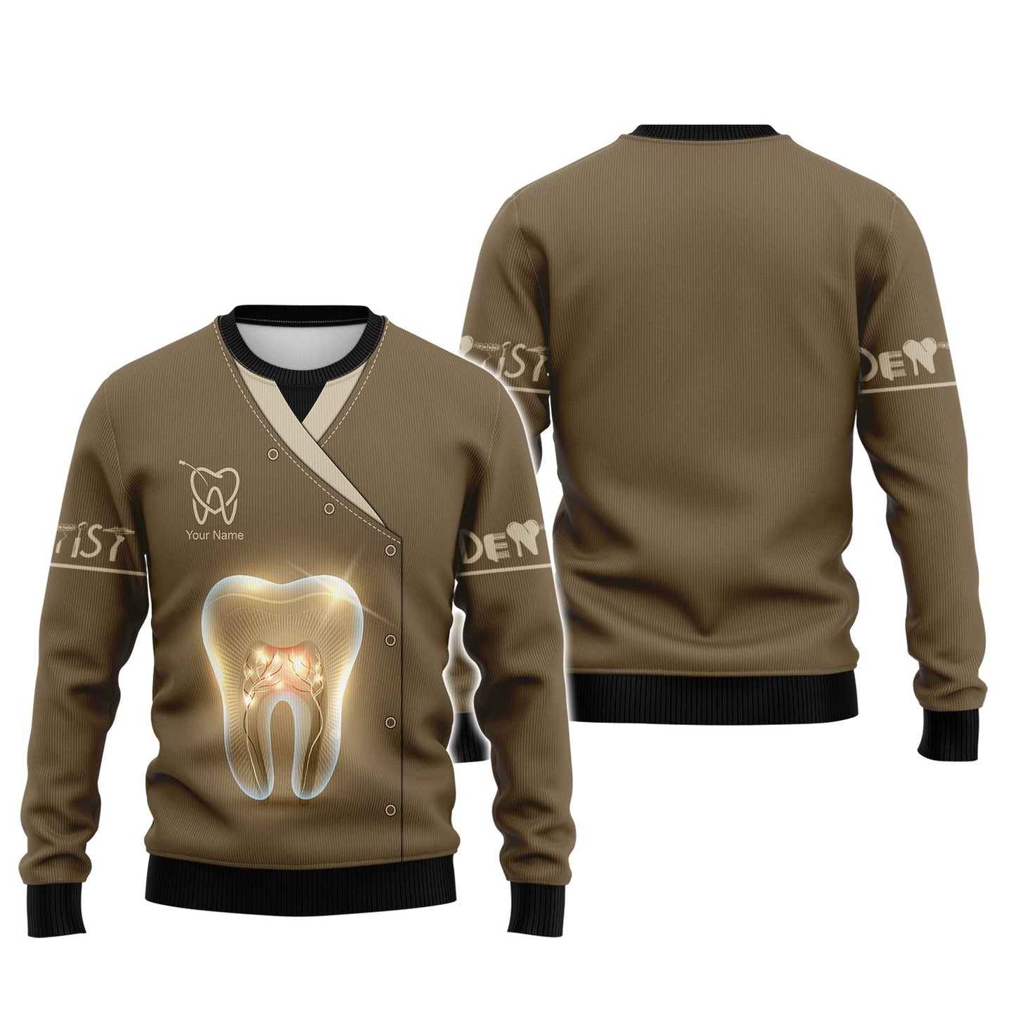 Zipper Hoodie The Tooth Surface Glows 3D Shirts Gif For Dental, Cosmetic dentistry Custom T-Shirts