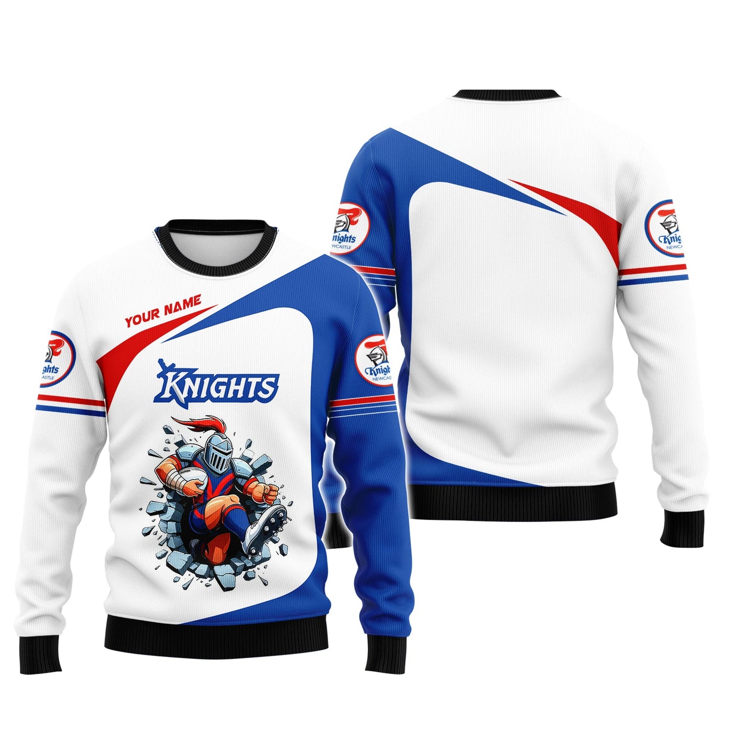 Zipper Hoodie Newcastle Knights 3D Shirt Rugby Custom T-Shirts