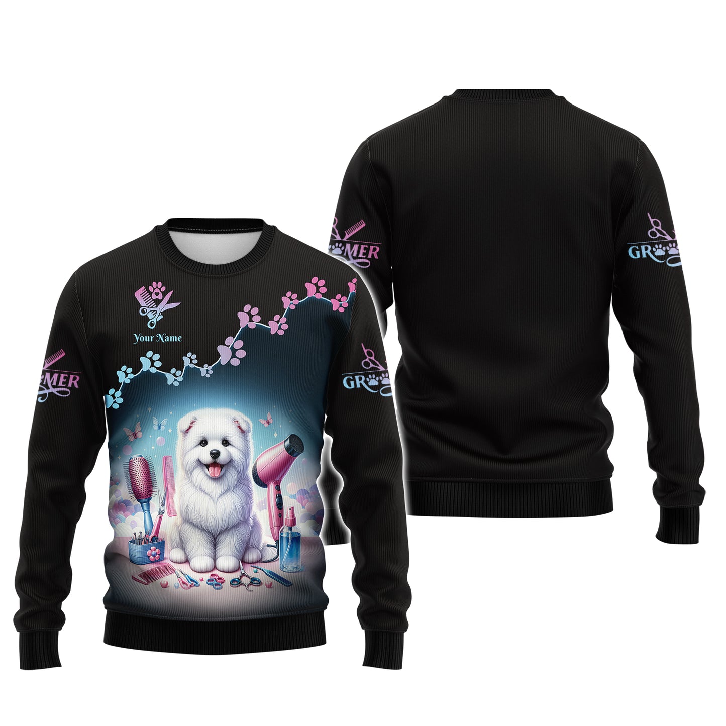 Zipper Hoodie Groomer Custom T-Shirts Dog And Grooming Tools 3D Shirt