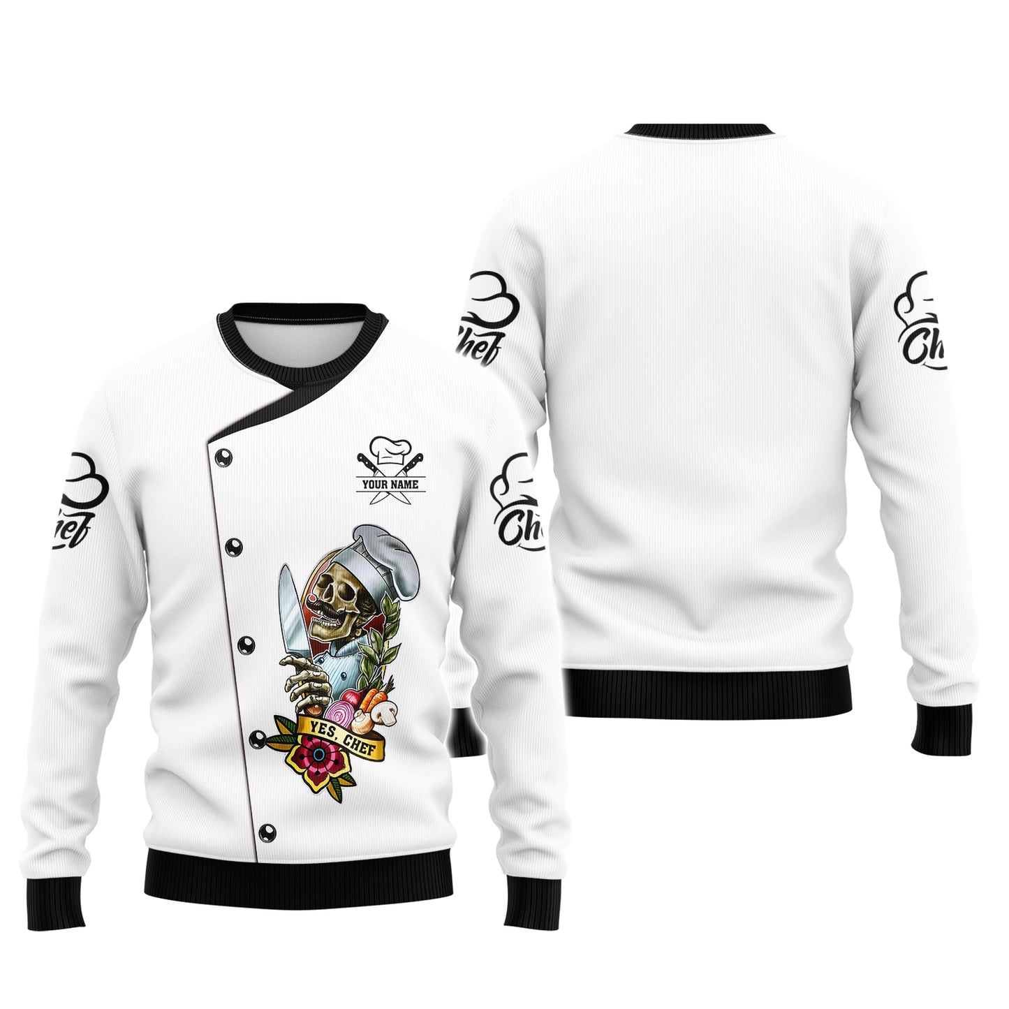 Skull Knives Chef 3D Shirt Knife Cooking Chef Custom T-Shirts