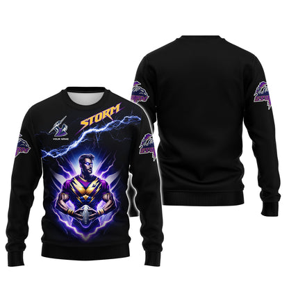 Zipper Hoodie Personalized Shirt Melbourne Storm 3D Shirt Rugby Custom T-Shirts