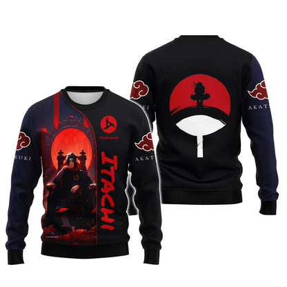 Zipper Hoodie Uchiha Itachi 3D Shirt Naruto Custom T-Shirts