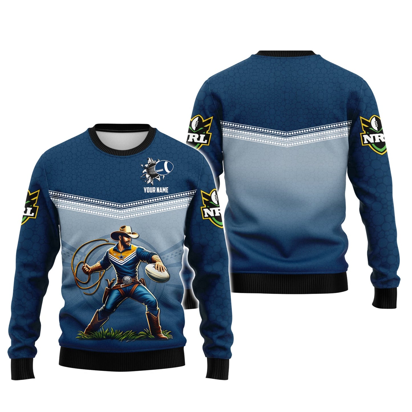 Zipper Hoodie North Queensland  Cowboys 3D Shirt Rugby Custom T-Shirt