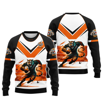 Zipper Hoodie Rugby Lovers Custom T-Shirts  West Tigers 3D Shirt