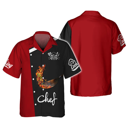 Food Is Being Tossed With Fire 3D Shirts Cooking Chef Custom T-Shirts